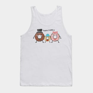 Doughnut Happy Family - Funny Illustration Tank Top